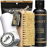 Canzt Sneaker Reiniger Set – Schuhreiniger & Sneaker Cleaner für Wildleder, Nubuk, Suede & Stoff – Schuhputzmittel inkl. Bürste & Mikrofasertuch