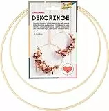 folia 24201 - Deko-Ringe in Natur, Holzringe zum Basteln, 2 Stück in 25 cm und 30 cm Durchmesser, Stärke ca. 4 x 10 mm