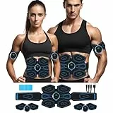 COODAY EMS Bauchtrainer Pro,EMS Bauchmuskeltrainer,Bauchmuskeln Stimulationsgerät 8 Modi & 19 Intensitäten für Bauch, Intelligentes Fitness,Unisex, Wiederaufladbar