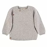 Sterntaler Unisex Kinder Gots strikket jakke Strick Jacke mit seitlicher Knopfleiste und Stern Motiv, Hellgrau Mel., 86 EU