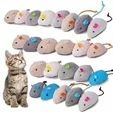 Adiwo Katzenspielzeug Maus 24 Stück Plüsch Mäuse Mit Katzenminze interaktives Spielzeug Für Katzen Und Kätzchen