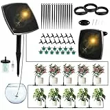 Solar Bewässerungssystem 2025 Neuestes Tröpfchenbewässerung system 15M Schlauch Automatisches Gartenbewässerungssystem für Garten Balkontopfpflanzen 12 Timer-Modi im Freien