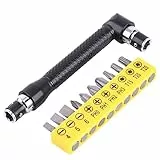 Walfront L-Form 1/4 Zoll Sechskant Steckschlüssel Doppelkopf mit 10Pcs Verschiedene Abgewinkelte Schraubendreher Bits Handwerkzeug Set