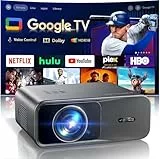 4K Beamer mit Google TV & Netflix/Disney+, Dolby Audio, 1000 ANSI Smart Beamer 4K Autofokus Trapezkorrektur, HDR10, Sprachsteuerung, WiFi Bluetooth Full HD 1080P Heimkino/Outdoor Projektor HDMI ARC