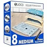 Suoco Vakuum-Aufbewahrungsbeutel, platzsparend, mit Reise-Handpumpe, 8 Stück