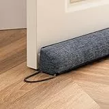 HBselect Zugluftstopper für Türen 96cm, Rechteckiger Winkel Türdichtung Unten, Zugluftstopper Windstopper Schutz vor Luftzug und Lärm Geeignet für Türen und Fenster Dunkelgrau