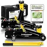 DUNLOP Wagenheber hydraulisch PRO Edition - Reifen wechseln in Bestzeit - 2t hydraulischer Rangierwagenheber für Auto PKW Kfz Reifenwechsel mit Transportbox und Gummiauflage - car Jack Set