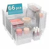 Vtopmart 66 Stücke Schminktisch Organizer, 4 Größen Schubladen Organizer, Schubladen Ordnungssystem für Makeup, Küchen, Badezimmer, Büro