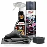 Auto Reifenpflege & Felgenpflege Set | Sonax ReifenGlanz Special Edition + FelgenBeast Sonderedition Felgenreiniger + Applikator Pad + Mikrofasertuch | Pflege & Reinigung von Felgen & Reifen