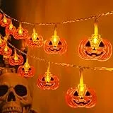FFZZKJ Halloween Lichterkette Kürbis Deko 8 Modi mit Timer Batterie Outdoor Innen Waterproof Lichterkette 3M 20LED für Halloween Deko