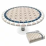 VOUNOT® Tischdecke Outdoor, Elastisch Rund Gartentischdecke, Abwaschbar abwischbar Wetterfest, Ø 90-120 cm