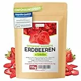 Detox Organica GEFRIERGETROCKNETE ERDBEEREN, 125g Früchte in Scheiben, 100% Trockenfrüchte - naturbelassen und ohne Zusatz von Zucker oder Zusatzstoffen