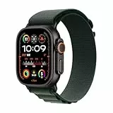 Apple Watch Ultra 2 (GPS + Cellular 49 mm) Smartwatch, Sportuhr mit Titangehäuse in Schwarz und Alpine Loop in Dunkelgrün (Medium). Fitnesstracker, präzises GPS, Actiontaste, CO₂ neutral