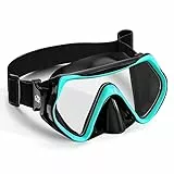 Findway Taucherbrille Erwachsene mit Stoffband, Schnorchelmaske für Herren Damen mit Nasenabdeckung Schwimmbrille Anti-Fog, Tauchmaske mit 180°Panorama HD Tempered Glas Anti Nebel Anti-Leck