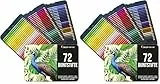 Zenacolor Buntstifte Set 72 Professionelles Buntstifte - Bleistifte für Malbücher - Stifte Set für Zeichnen (Packung mit 2)