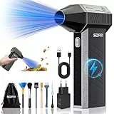 SDFM Elektrische Staubgebläse Druckluftspray für PC Reinigungsset, 130,000 U/min Compressed Air, 3-Gang Air Duster Luftdruckspray, Tastatur Reinigung für PC, Elektronik, Sofa, Auto