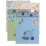 Exacompta 25901E Premium Briefmarken-Sammel-Album Starter-Kit mit 16 schwarzen Seiten Einsteckbuch für Ihr Hobby Briefmarkenalbum 1 Stück Zufallsfarbe