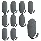 Puedno 10 Stück Selbstklebende Haken, Kohlenstoffstahl wasserdichter Wandhaken Handtuchhaken Handtuchhügel rostbricht für Küche Badezimmer(Schwarz)