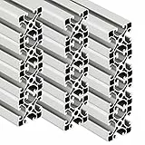 SCHMIDT systemprofile 12 Stück 2000mm Aluminium Profil 40x40mm Nut 8 Strebenprofil eloxiert 4040 Aluprofil Konstruktionsprofil 2m
