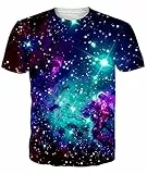 Fanient Herren 3D Galaxy T-Shirts Space Muster Street Hip-Pop Tshirts