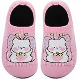 BARFULKER Hausschuhe Kinder Mädchen Jungen Barfussschuhe Lauflernschuhe Hüttenschuhe Kindergarten Slippers Rutschfest Pantoffeln Atmungsaktive Weich Kleinkinder Schuhe(Rosa,30 EU)