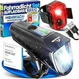 NEXTCOVER® Fahrradlicht Set - Das Original - mit [LightSense] Sensor & 9h Akkulaufzeit I USB aufladbar & wasserdicht I LED Fahrrad Licht vorne I Fahrradlampe & Fahrrad Rücklicht, Fahrradbeleuchtung