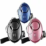 Notfall Persönlicher Alarm Qoosea Scream Safesound Alarm 140dB LED Taschenlampe für Kinder/Frauen/Senioren/Student Self Defense Schutz Gesichert (Schwarz + Blau + Rosa)