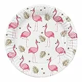 Boland 52496 - Party-Teller Flamingo, 10 Stück, Größe 23 cm, umweltfreundliches Party-Geschirr, 100 % Papier, Geburtstag, Mottoparty