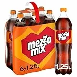 Mezzo Mix Cola Orange – koffeinhaltiges Erfrischungsgetränk mit fruchtigem Cola-Mix-Geschmack – 6x 1,25L Einweg PET Flaschen – Vorratspack