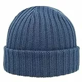 Melegari Strickmütze Milano | Militär Strickmütze aus Reiner Wolle | Wesentlich und robust Gemacht für die Zeit | Unisex | Hergestellt in Italien (Jeans blau, 54-58)