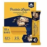Multipower Protein Layer Eiweißriegel – 18 x 50 g Protein Riegel Box (900 g) – kalorienarmer Energieriegel – Cookies & Cream