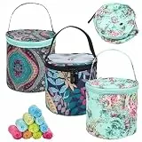 VAVPUP 3 Stück Garn Aufbewahrung, tragbare Faltbare Garn Tasche, Garnständer mit Reißverschluss, kleine Tasche für Strickzubehör, Strickaufbewahrung für Häkler