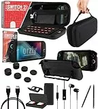 Orzly Switch 2 Zubehoer Bundle Tragetasche und Displayschutz Fuer Nintendo Switch 2 (2025) Konsole Case Displayschutz Grip Case USB-C Kabel Spielehalter Kopfhoerer Thumbgrips und mehr