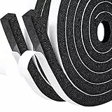 fowong Selbstklebend Schaumstoff Dichtungsband Tür Kompriband 12mm(B) x12mm(D) Fenster Klimaanlage Kollision Siegel Schalldämmung Gesamtlänge 4m (2 Rollen je 2m lang)