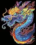 DIAMOND DOTZ 2594355 Original 5D Diamond Painting Set, Neon Drache, mit Neonfarben und Samt, DIY Diamant Malerei Bilder für Erwachsene und Kinder ab 12 Jahren, Intermediate