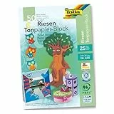 folia 655 - Tonpapierblock, ca. 24 x 34 cm, 50 Blatt, farbig sortiert - die ideale Grundlage für vielfältige Bastelideen