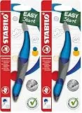 STABILO - Ergonomischer Tintenroller für Rechtshänder - EASYoriginal in dunkel-/hellblau - blau (löschbar) - inkl. Patrone - Blister - 2 Stück