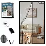 Fliegengitter Balkontür Magnet, Selbstschließend Fliegengittertür Ohne Bohren,Insektenschutz Mückenschutz Tür mit Velcro und starken Magneten, Ideal für Terrassentür und Wohnzimmer 95x200cm