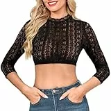 Aiseyi Dirndl Bluse Damen Langarm Dirndlbluse Spitze Dirndlblusen Schwarz Trachtenblusen Für Bayrische Tracht Oktoberfest S
