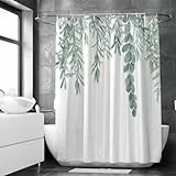 Loti Living Anti-Schimmel Duschvorhang - 180x200 cm - Hängepflanze - Wasserfestes Polyester - Inkl. Ringe - Shower Curtains - Duschvorhang Anti Schimmel - Duschvorhang Badewanne