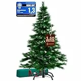 CASARIA® Weihnachtsbaum künstlich 150cm dichte Spitzen schneller Aufbau Metallständer naturgetreu schwer entflammbar grün Tannenbaum Deko Christmas