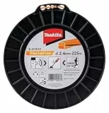 Makita E-01812 Mähfaden Four-Leaf 2,4 mm x 225 m, Trimmerfaden, Nylon, orange, geräuschreduziert, erhöhte Laufzeit, speziell für Akku-Rasentrimmer und Akku-Freischneider