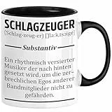 Schlagzeug-Spieler Geschenk Drummer Tasse Geschenkidee Spruch Schlagzeuger Definition Schlagzeuger (Schwarz)
