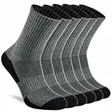 YCQQPRO Socken Herren Damen 43-46, 39-42, Cushioned Atmungsaktive Baumwolle Wandersocken Sportsocken Trekkingsocken, Gepolsterte Hochleistung Laufsocken Tennissocken, 6 Paar