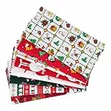 HO2NLE 8 Stück Weihnachten Baumwoll Stoff Quadrate 50 x 50cm Weihnachtsstoffe Stoff Patchwork Weihnachten zum Nähen DIY Basteln Handwerken
