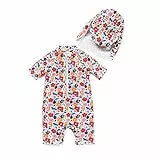 BONVERANO Baby Mädchen Badeanzug EIN stück Kurzärmel-Kleidung UV-Schutz 50+ Badekleidung MIT Einem Reißverschluss…(Bunte-Blumen,6-9Monate…