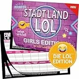 KARTENVERSAND24 Stadt Land LOL Girls Edition Geschenk für Mädchen Geschenkideen Teenager Spiel Nicht lachen Spiele Fluss Challenge wer lacht verliert Geschenk Frau ab Jahren JGA (LOL Girls)
