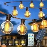 ARKOCHIC Solar Lichterkette Aussen 7.5M, Lichterkette Außen Solar 10+1 G40 Glühbirnen mit Fernbedienung 8 Modi 3 Timer, 1800 mAH Akku Solar Lichterkette Outdoor für Balkon Garten Camping Party