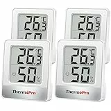 ThermoPro TP49W-4 digitales Mini Thermo-Hygrometer Thermometer Raumthermometer 4 er innen Temperatur und Luftfeuchtigkeitmessgerät mit Smiley-Indikator