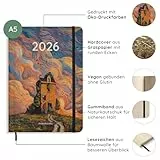 matabooks – A5 Kalender Samaya 2026 Farbe: Sunset (DE/EN): Veganer Jahresplaner aus nachhaltigem Graspapier